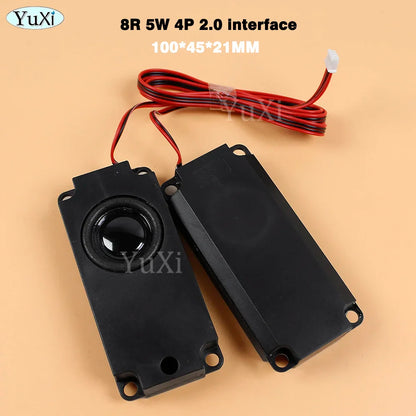 Black plastic 8r 5w 4p 2.0 interface audio portable speakers with red and black wiring for computer pc speaker and lcd tv speakers