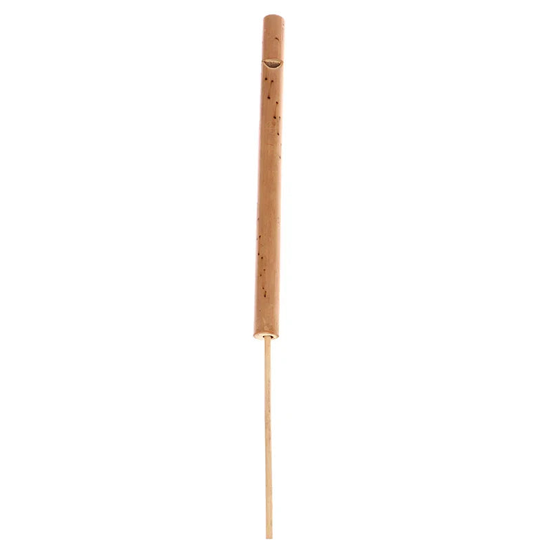 A natural bamboo musical instrument bird whistle with cylindrical design and subtle dark speckles for mini music rhythm