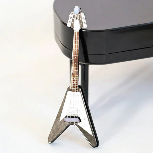 1pc classic guitar miniature simulation musical instrument model decorative black and white electric guitar replica