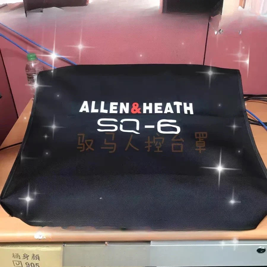 Black allen heath sq6 dust cover with white and red branding for professional audio dj console mixer controller allen heath sq6