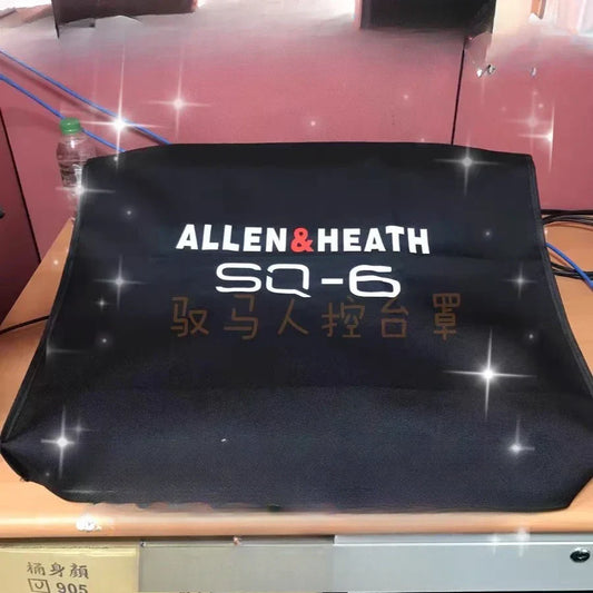 Black allen heath sq6 dust cover with white and red branding for professional audio dj console mixer controller allen heath sq6