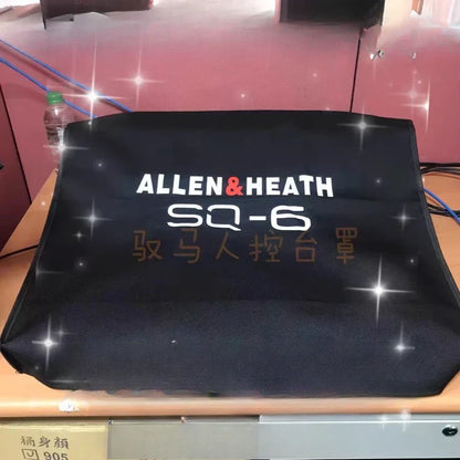 Black allen heath sq6 dust cover with white and red branding for professional audio dj console mixer controller