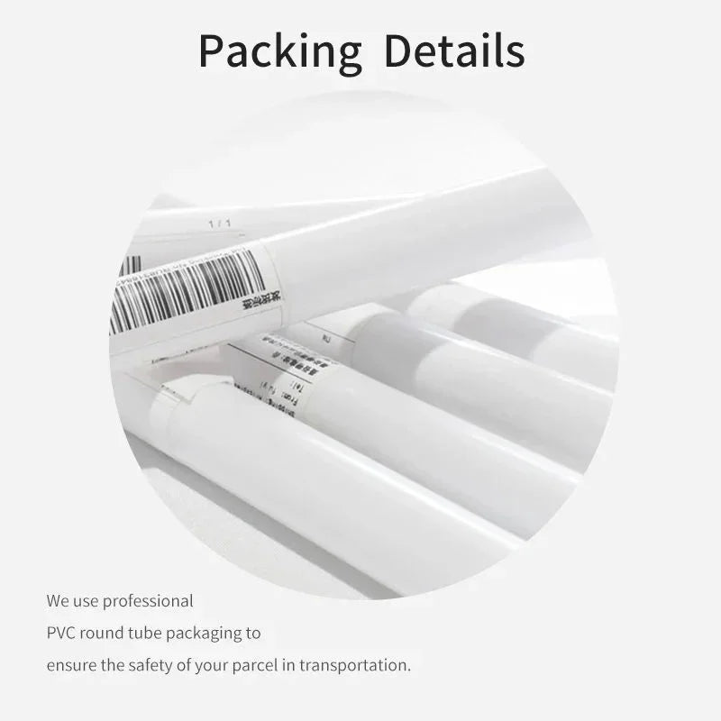 White pvc round tubes with barcode labels for packaging hip hop rapper music poster waterproof retro room decor