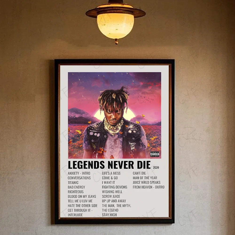 A hip hop rapper music poster waterproof featuring a vibrant portrait with dreadlocks and retro room decor colors