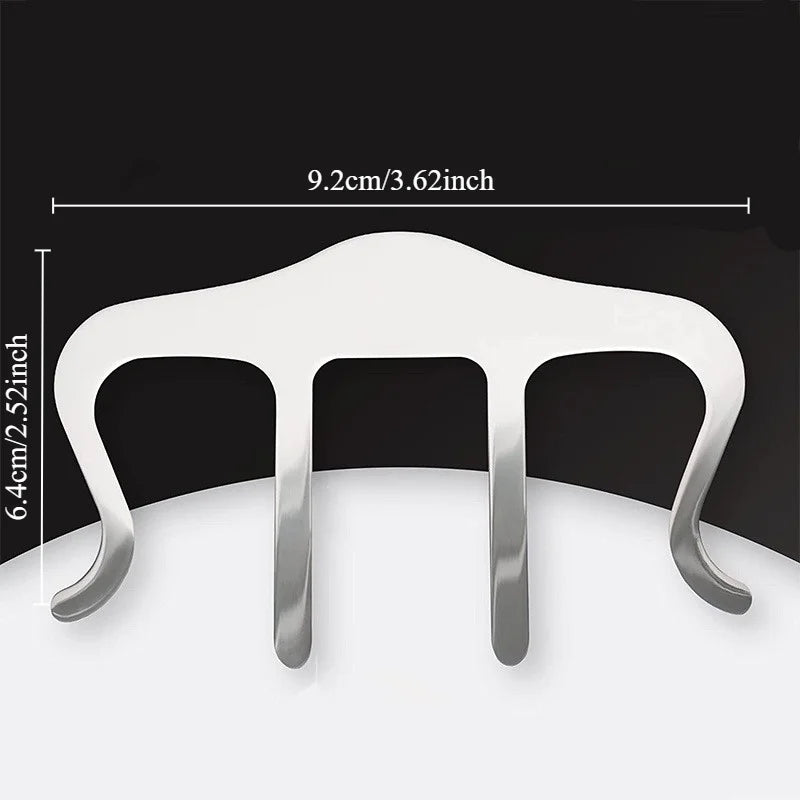 Silver metallic music book clip with sleek curved design and three prongs displays sheet music for easy reading perfect