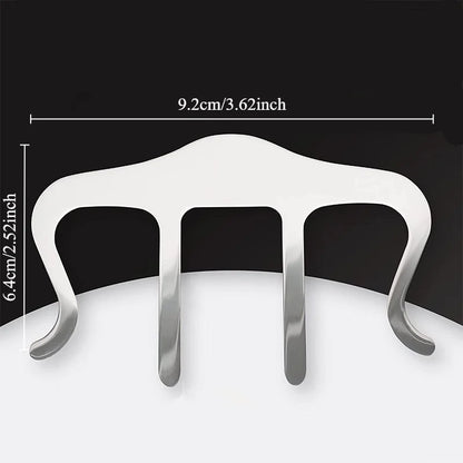 Silver metallic music book clip with sleek curved design and three prongs displays sheet music for easy reading perfect
