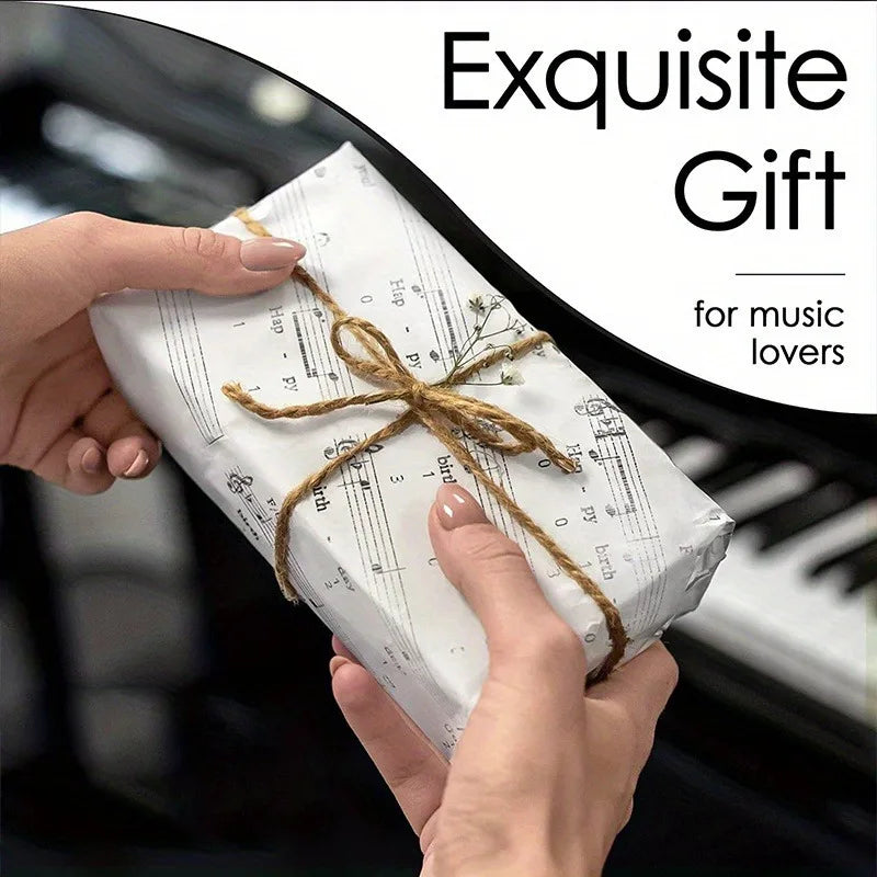 White music book clip wrapped in rustic brown twine displays sheet music for easy reading perfect for piano and guitar