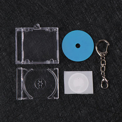 Clear plastic 1pc nfc functional disc key chain with transparent case and blue disc insert for commemorative album use