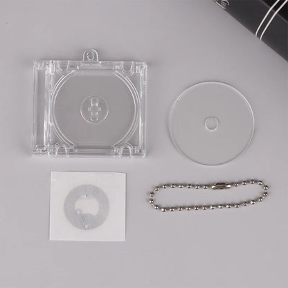 Clear plastic 1pc nfc functional cd disc key chain with matching disc and silver ball chain commemorative album key holder