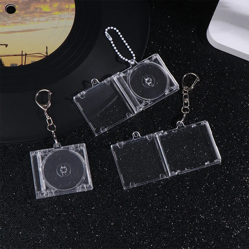 Clear plastic 1pc nfc functional disc key chain with silver metal clasp for commemorative album key holding