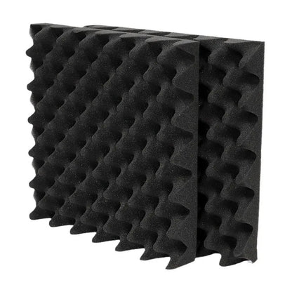 Black foam 1pc soundproofing cotton adhesive wall sticker with textured wave pattern for sound-absorbing cotton use