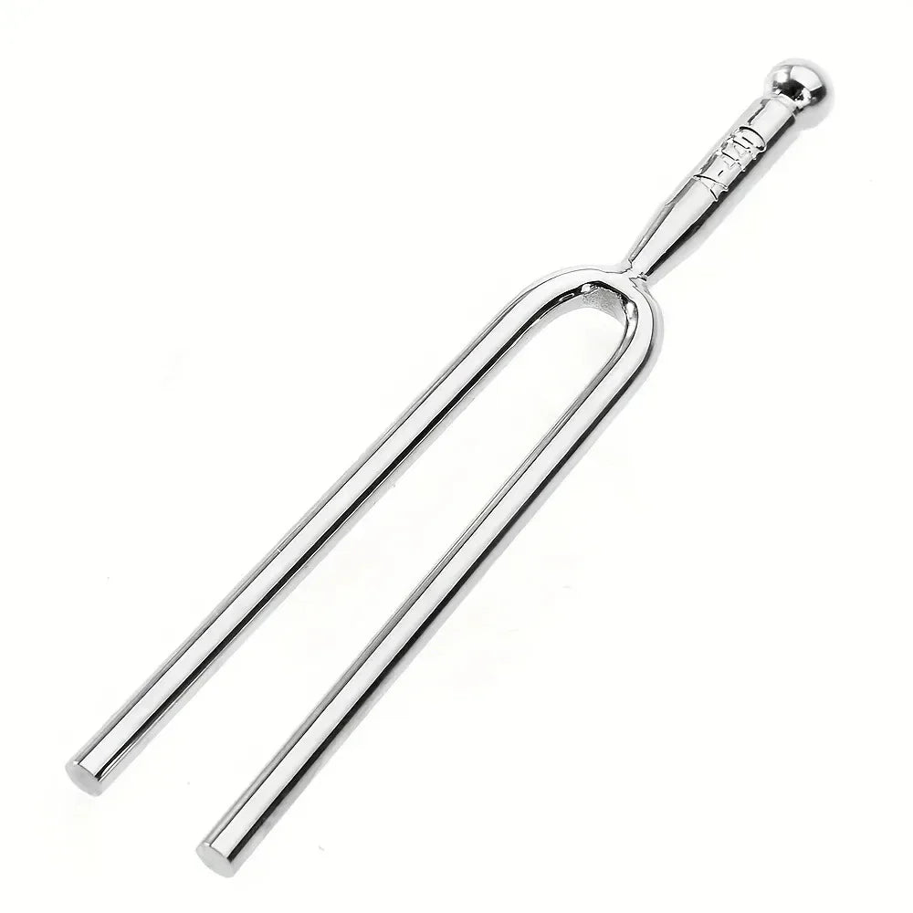 Shiny silver stainless steel tuning fork violin with polished surface and two prongs for tone tuner instrument accessories gift