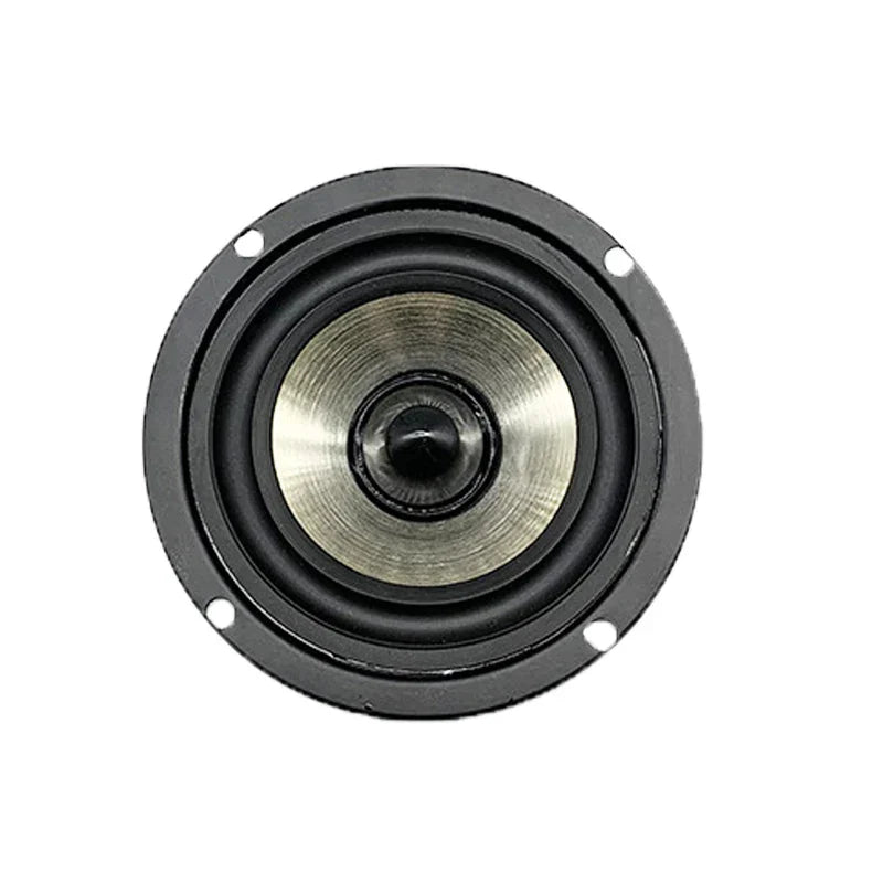 Black and silver 3 inch full range speaker unit with brushed metal cone for home theater loudspeaker bookshelf system