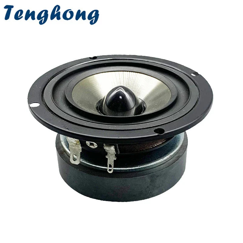 Black tenghong 6.5-inch range speaker unit with silver cone and black dome tweeter for theater loudspeaker bookshelf system
