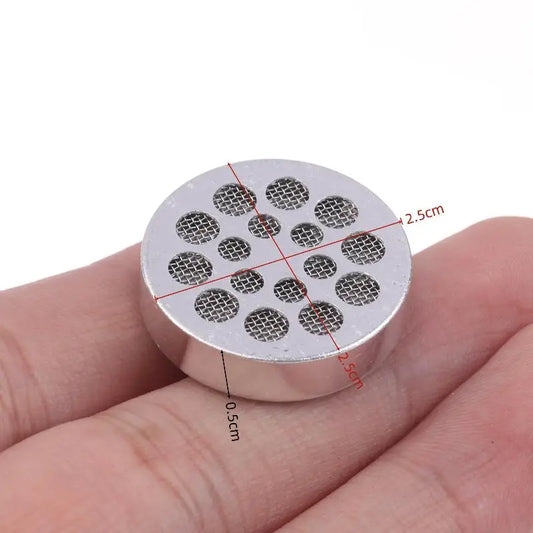 Silver cylindrical mesh filter with 25mm diameter for studio record condenser 25mm microphone diaphragm cartridge core