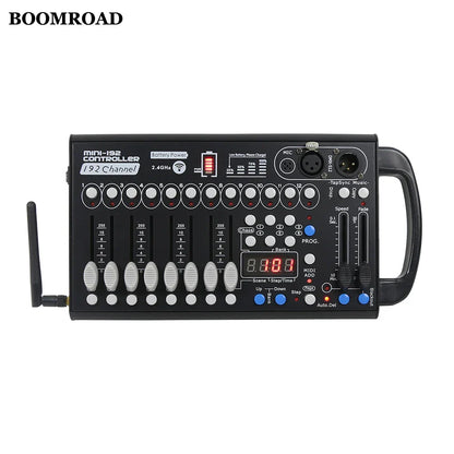 Black boomroad mini-192 controller battery powered with 192 channels and digital display for led par moving dj equipment