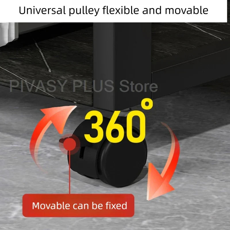 Black universal pulley caster wheel with 360-degree rotation for tier speaker stand and amplifier shelf 40x50cm audio rack sturdy metal frame