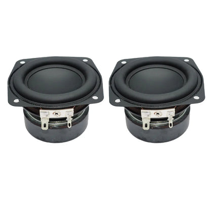 Black square 3 inch 78mm subwoofer speaker drivers with silver terminal connectors for ohm 15w bass bookshelf loudspeaker home use