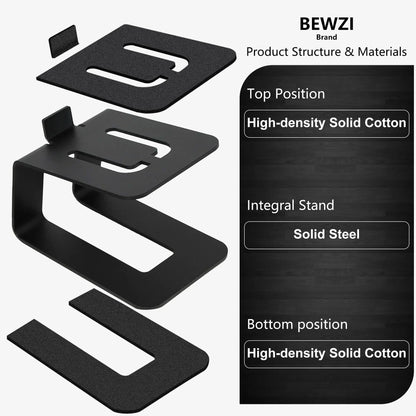 Black 2 pcs speaker stand with solid steel base and high-density cotton layers for audio base stands speaker accessory bracket