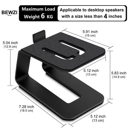 Black plastic mid-height pcs speaker stand with sleek cutouts steel audio base stands speaker accessory bracket