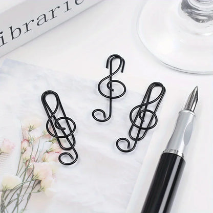 Black metal treble clef shaped paper clips from 40pcs metal colorful bookmark stationery school office supply set