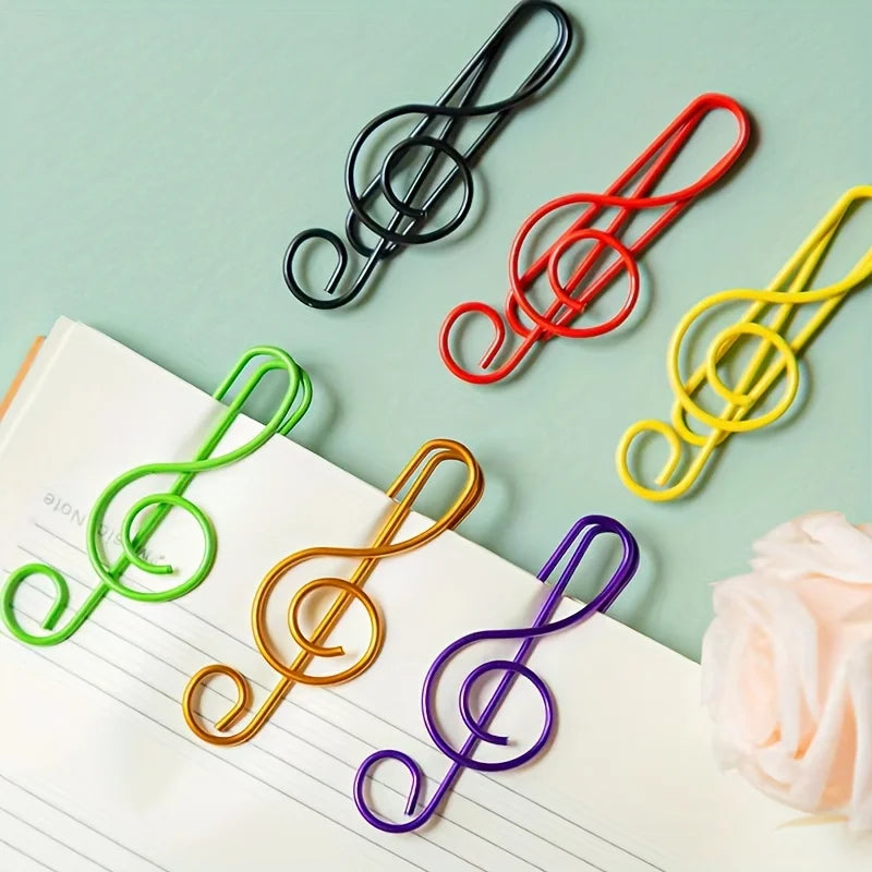 40pcs metal colorful shaped paper clip bookmarks in black red yellow green gold and purple for school office use