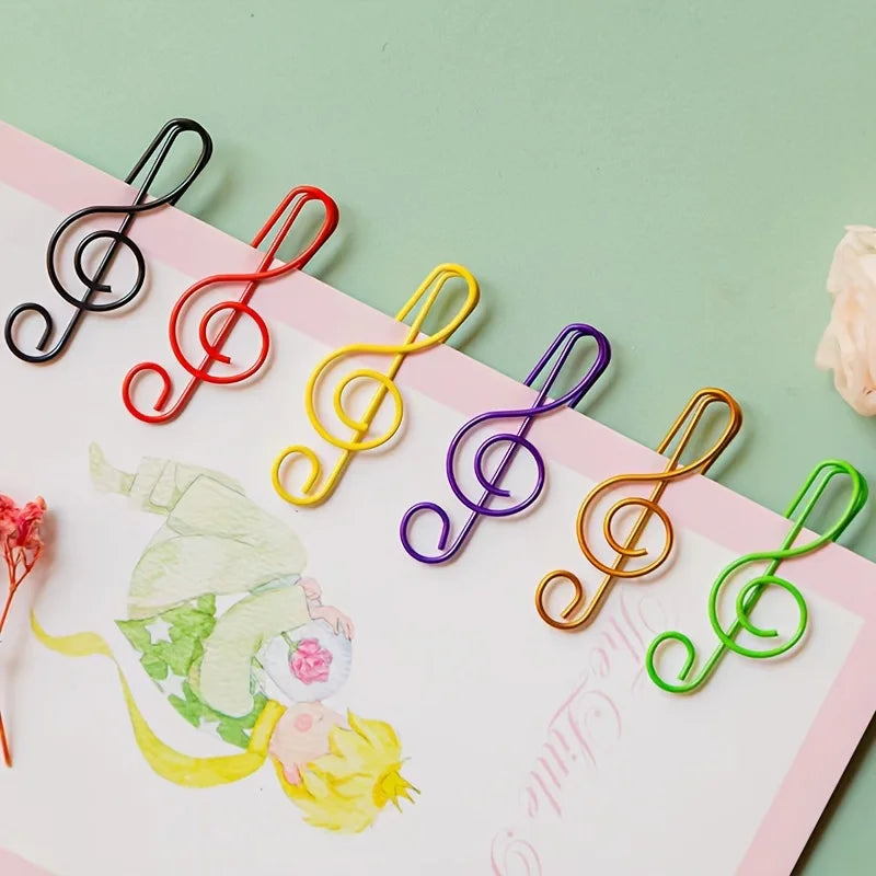 40pcs metal colorful shaped paper clip bookmarks in black red yellow purple gold and green for school office use