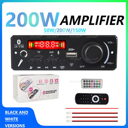 Black aruimei jx-y36 car amplifier with red led display usb aux inputs supports mp3 wma and long press pause button