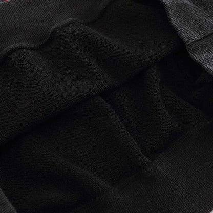 Black fleece fabric with soft texture and stitching on the folded edge of 2023 hip hop oversize hoodie sweatshirt men streetwear