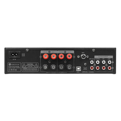 Black rectangular 2024 new arrival karaoke hd hifi av receiver amplifier back with usb optical and speaker terminals