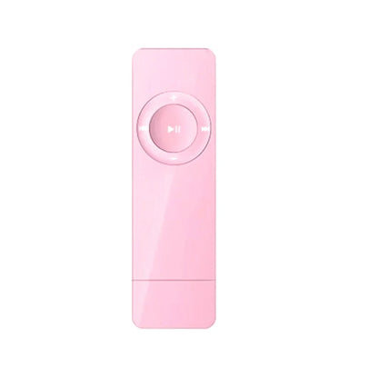 Pink rectangular 2025 mini mp3 player usb with circular control button glossy finish supports lossless sound music media player