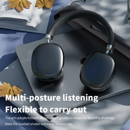 Black over-ear 2025 new air max bluetooth headphones with foldable headband for stereo surround gaming iphone xiaomi phone