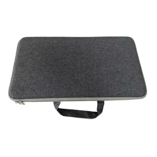 Dark gray textured laptop sleeve with black fabric handle and silver zipper for 2025 mini stage lighting dmx dj controller type beat music