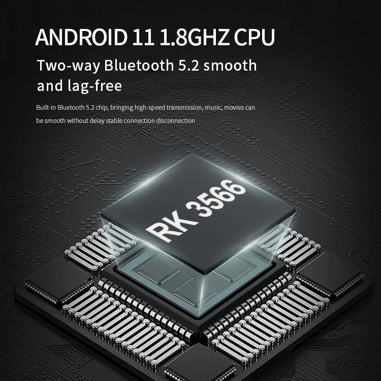 Black rectangular android 11 processor chip rk3566 on circuit board for 12 inch touch screen smart home background music panel