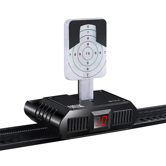 Black digital laser target toy with red led music automatic scorer and white plastic靶纸 for toy gun shoot use