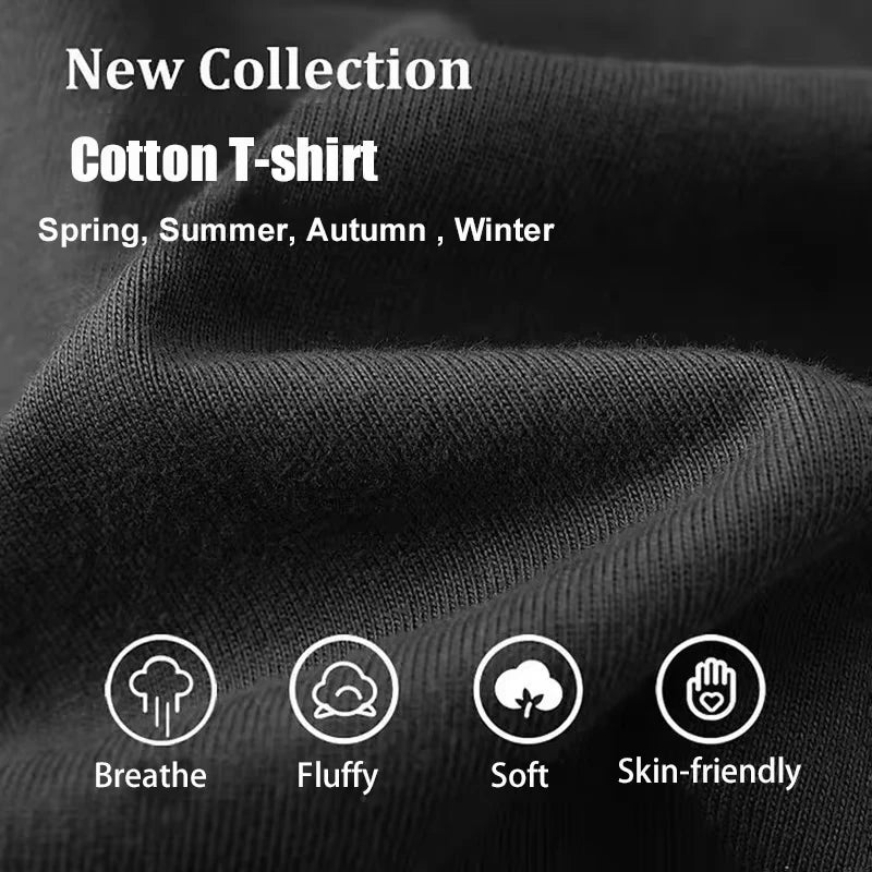 Black cotton 2026 summer retro hip hop letter portrait printed men’s neutral loose casual outdoor short sleeve t-shirt