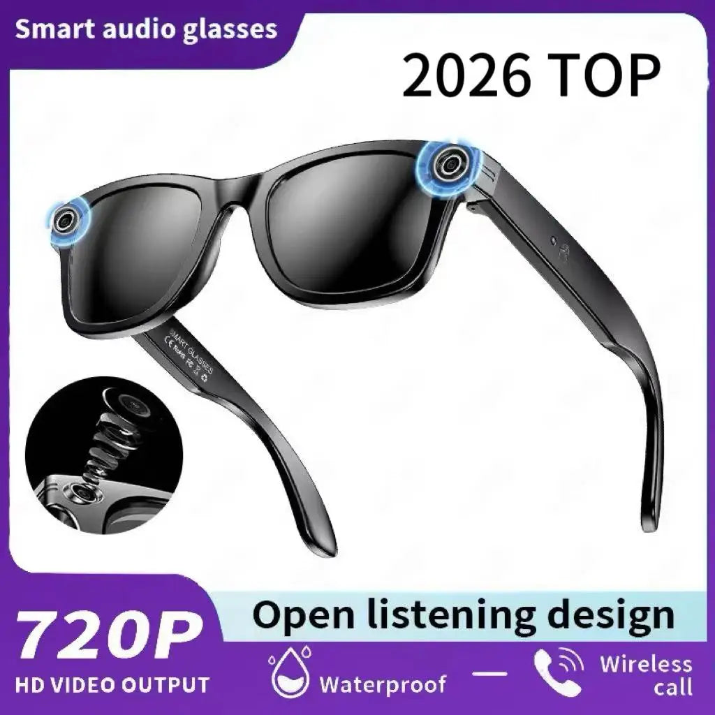 Black meta smart glasses with 8mp camera video recording and languages translation sunglasses features bluetooth call and music play