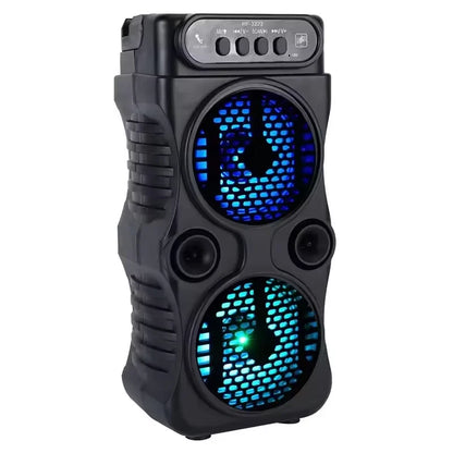 Portable Outdoor Wireless Speaker Dual 3-inch Stereo Subwoofers Bass Boost FM Radio TF/USB Card For Proms Home Karaoke