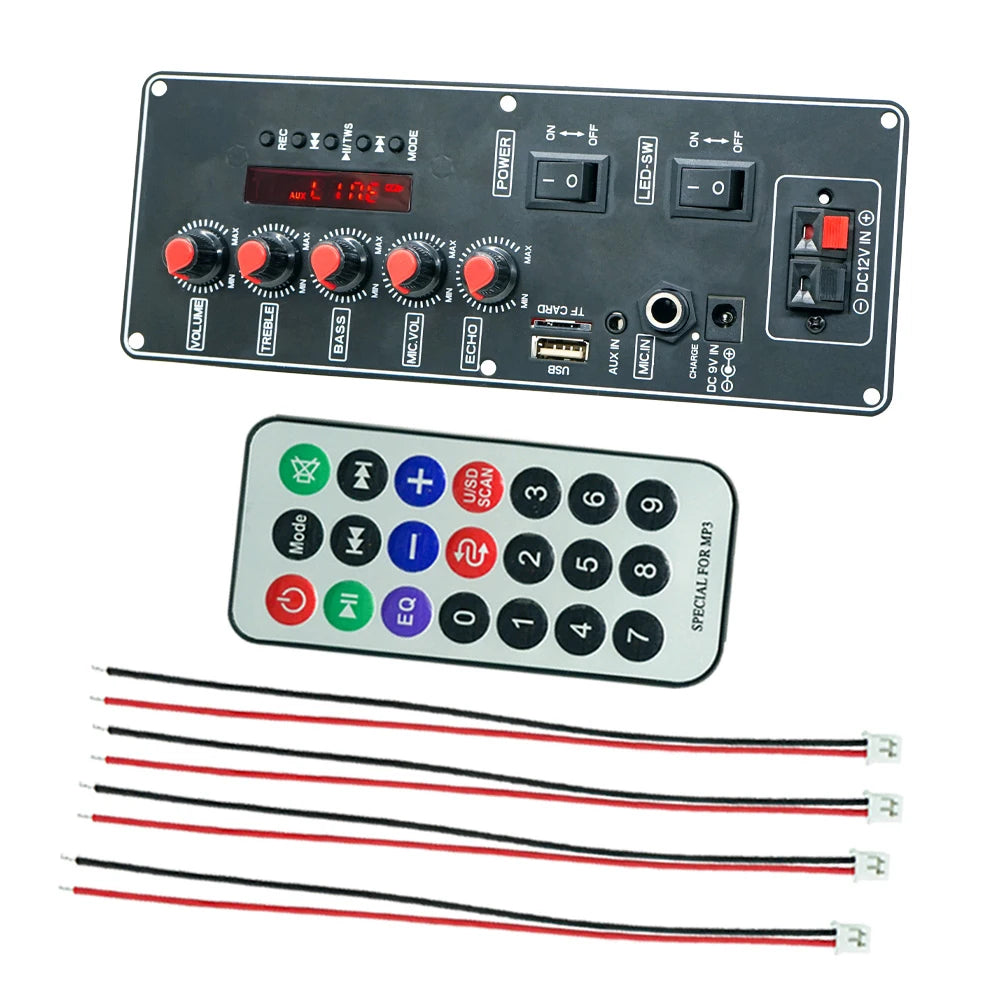 WOOPKER Audio Amplifier Board 7.4V Battery Version 30W Subwoofer Microphone Amp Module Channel 2.0 for 4 ohms Speaker Home DIY