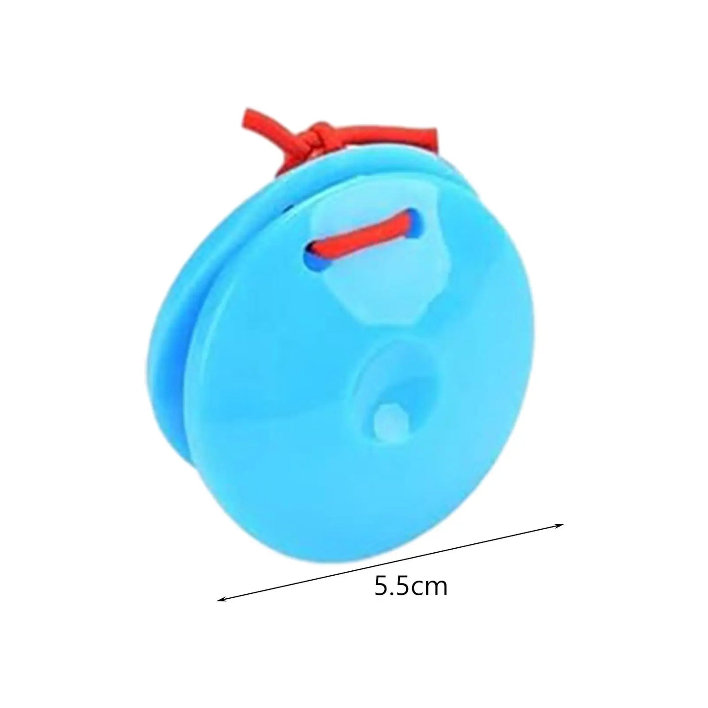 Bright blue plastic hand drum with red rope handle included in 24 pcs finger castanets rhythm preschool musical percussion toys