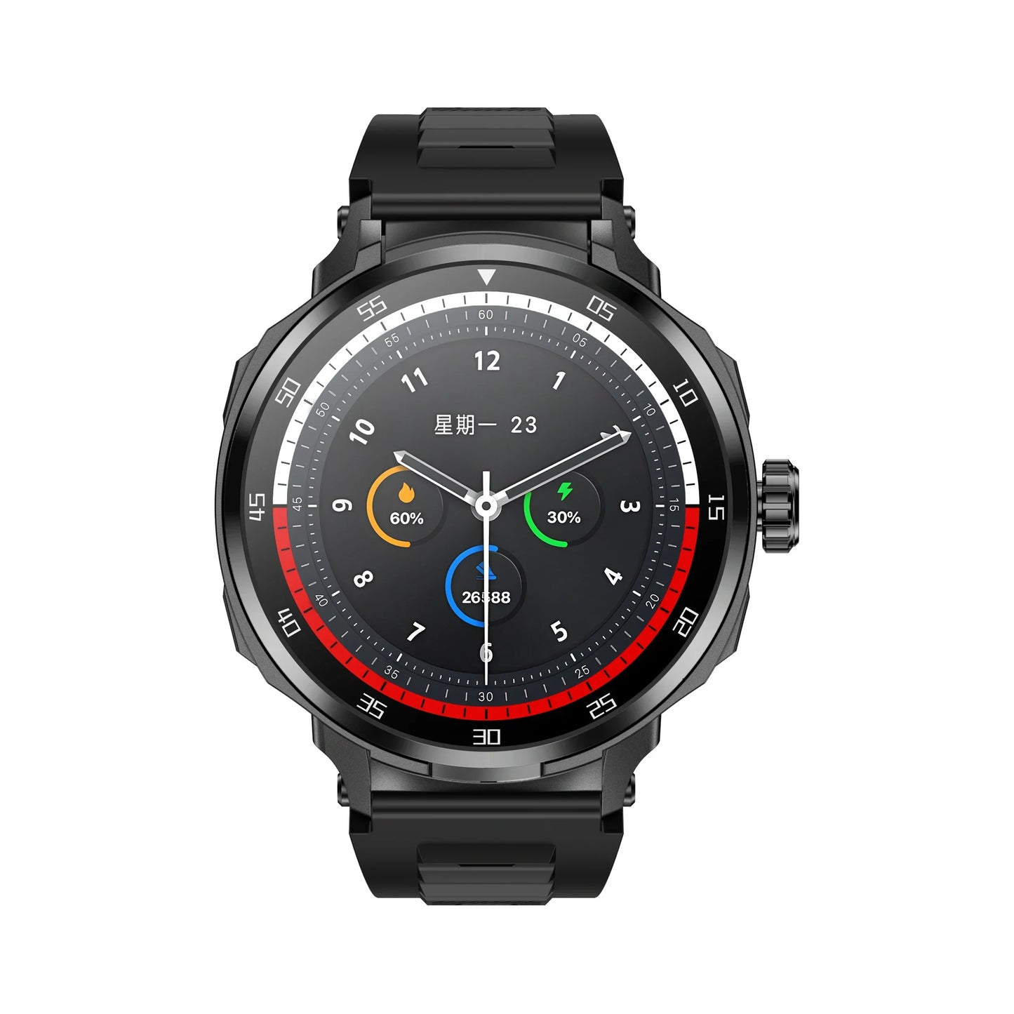 Black tws bt d11 smartwatch with round face and band featuring earphone wireless communication and sports mode functions