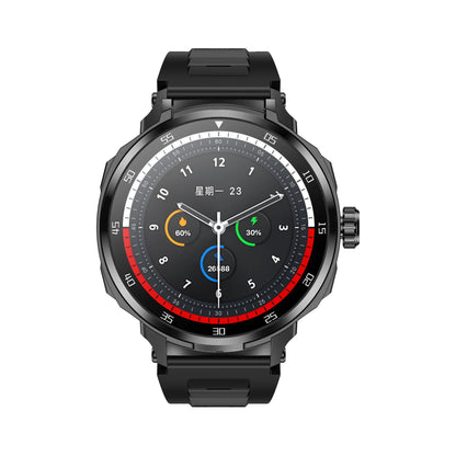 Black tws bt d11 smartwatch with round face and band featuring earphone wireless communication and sports mode functions