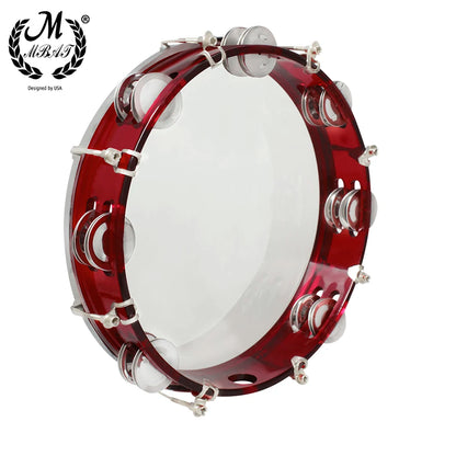 M MBAT Hand Tambourine Stainless Steel Self-Tuning Handbell Drum Musical Educational Toy ABS Metallic Percussion Instrument