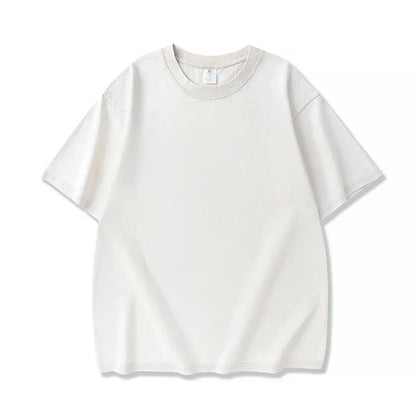 Minimalist white cotton shirt women harajuku with relaxed fit and crew neckline acid wash tops hip hop retro style