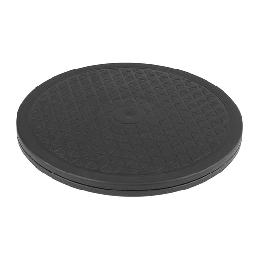 Black 25cm platform turntable rotating base stand round with textured triangular pattern for monitor and tv display