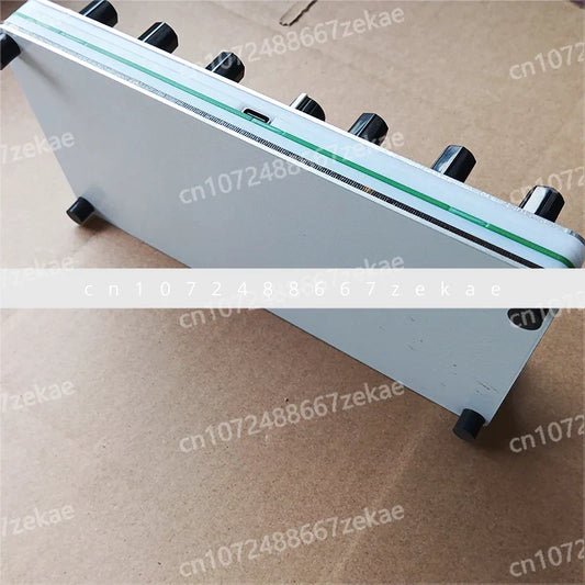 White rectangular midi knobs knob controller with black knobs and green stripe designed for custom cc information and host software controller use