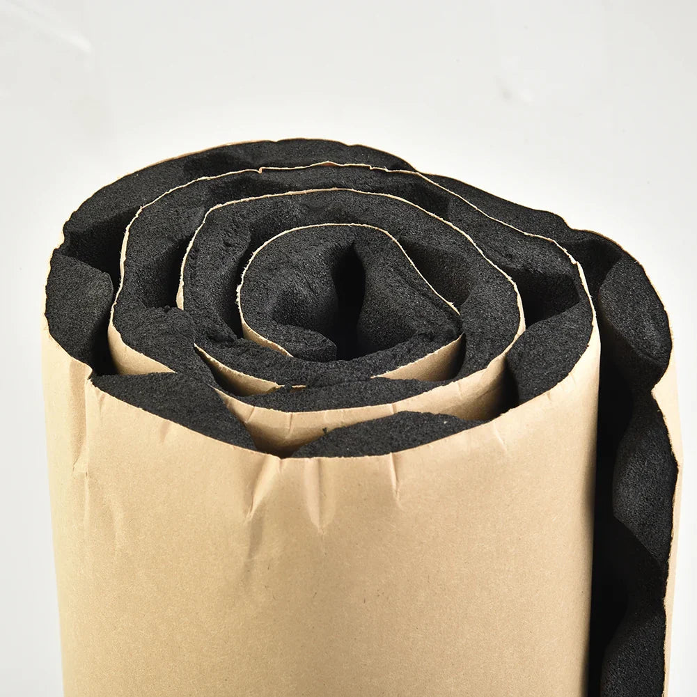 Black foam car sound deadener roll wrapped in brown paper for car acoustic thermal and noise insulation use