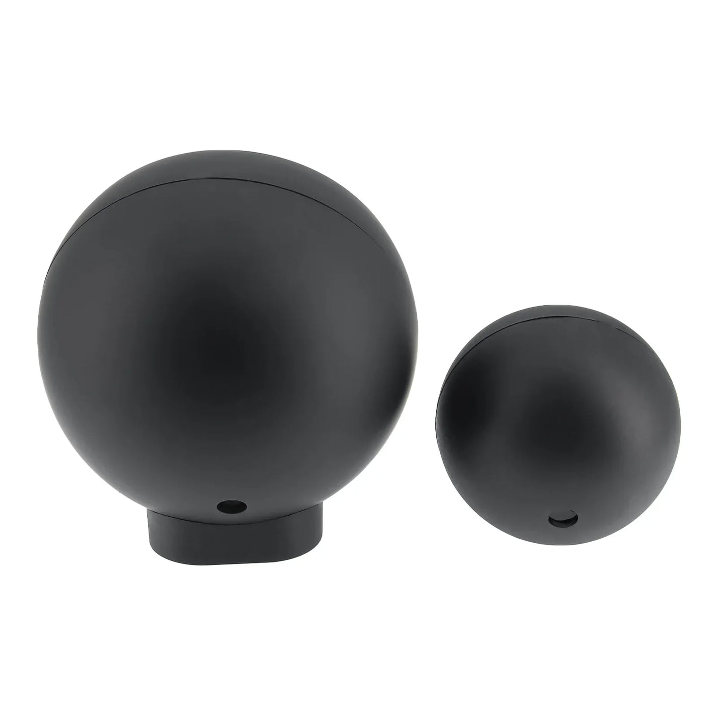 Black matte 2pc car speaker boxes shell bracket with small circular base openings for a-pillar horn stand cover back view