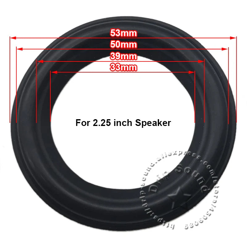 Black rubber edge ring woofer for 2.25 inch speaker with precise dimensions for woofer repair surround circle replacement