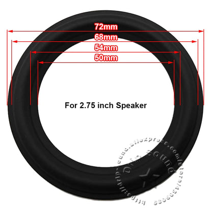 Black rubber edge ring woofer with precise 50mm to 72mm diameters for 2.75 inch woofer repair surround replacement circle